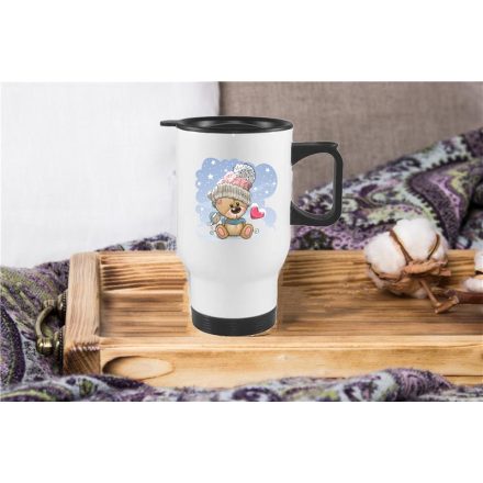 Szívecskés maci - thermos bögre