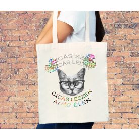   Cicás szív cicás lélek cicás leszek amig élek - vászontáska