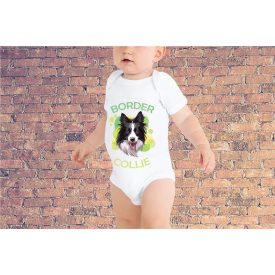 Border Collie - zöld buborékkal -Baby body