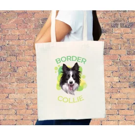 Border Collie - zöld -vászontáska