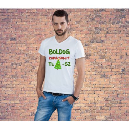 Boldog Karácsonyt Te Fa-SZ - férfi póló