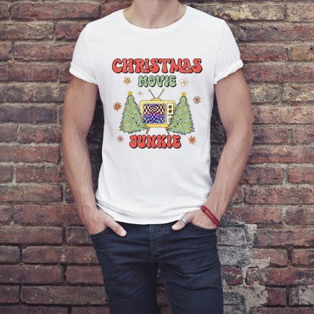 Christmas Movie Junkie - férfi póló