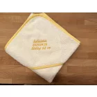 Baba/ kis gyermek kapucnis neves +dátumos+súly és cm hímzett törölköző